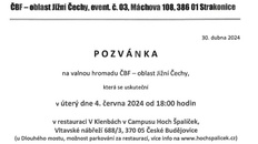    Zde    naleznete pozvánku na volební valnou hromadu ČBF – oblast...